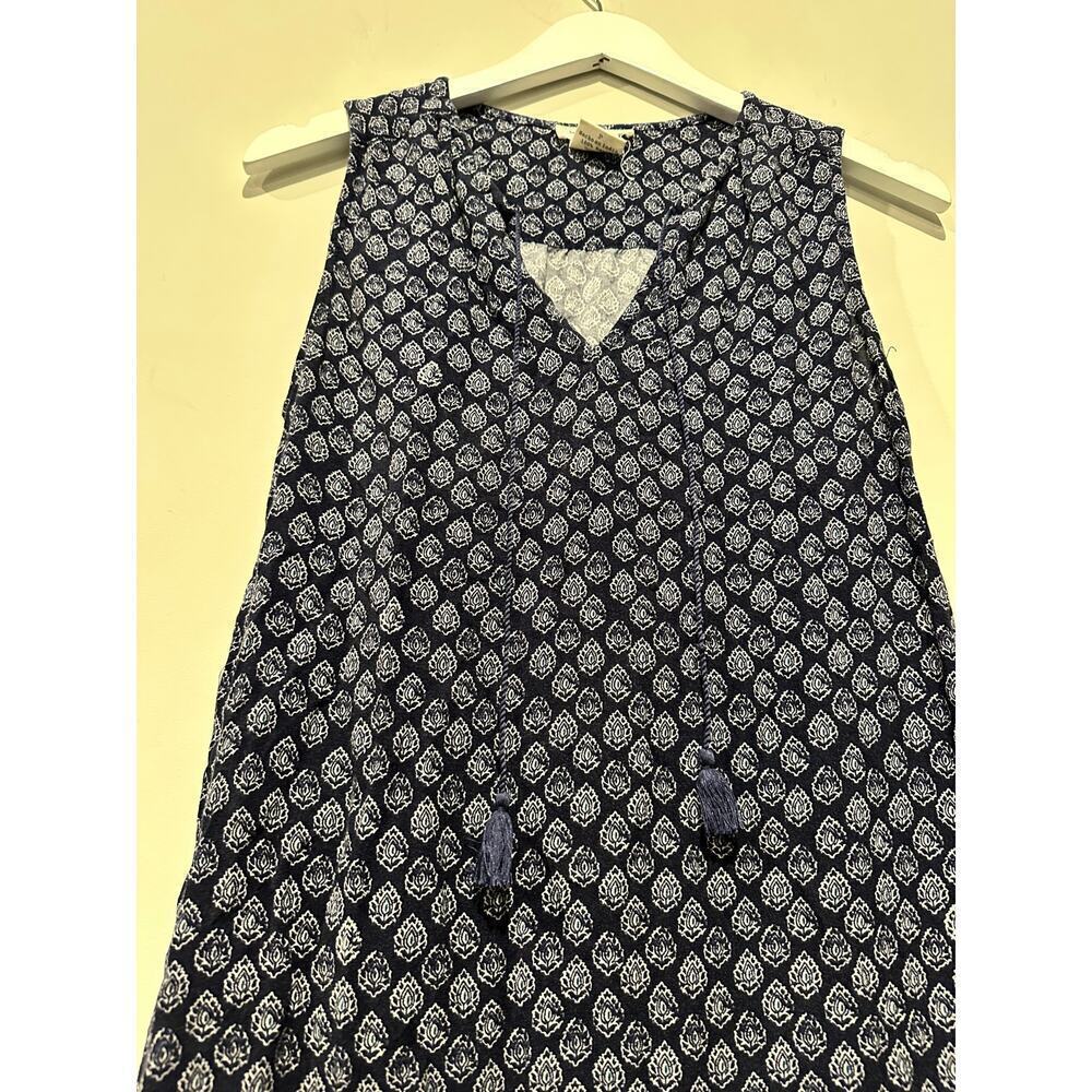 Beachlunchlounge Size Small Dress Vacation Boho Paisley Tassel Aquamarine Casual - Picture 3 of 10